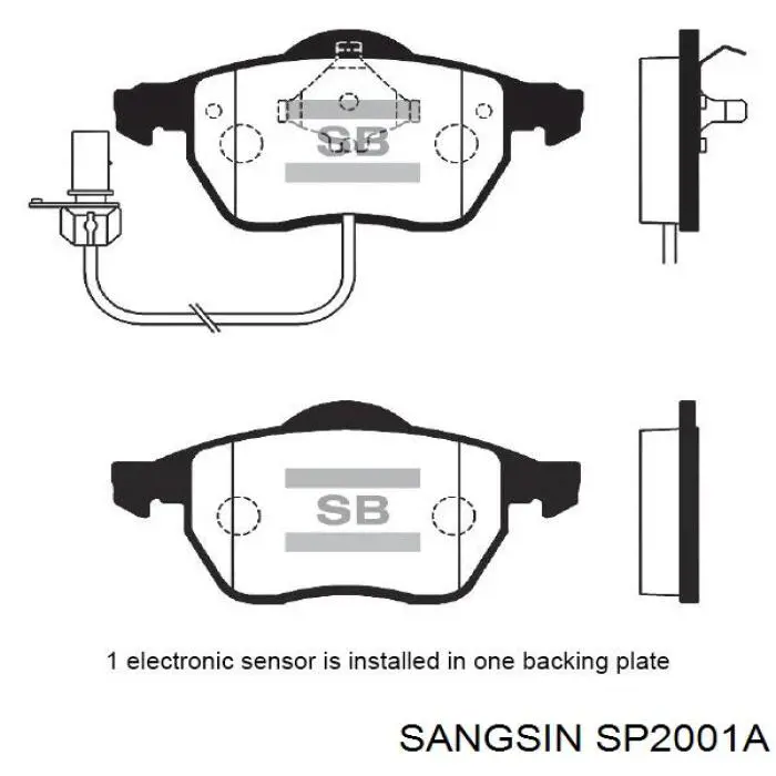 SP2001A Sangsin Sapatas do freio dianteiras de disco