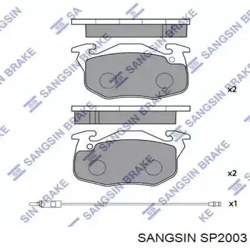 SP2003 Sangsin Sapatas do freio dianteiras de disco