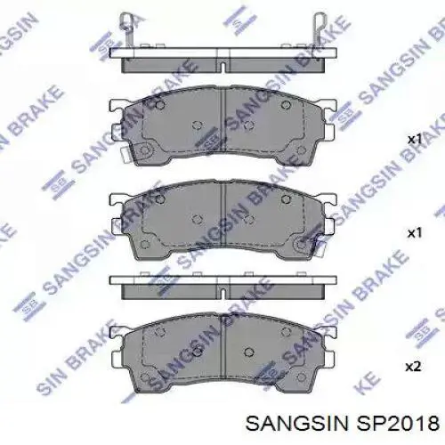 SP2018 Sangsin Sapatas do freio dianteiras de disco