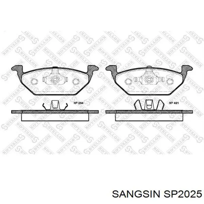 Sapatas do freio dianteiras de disco SP2025 Sangsin
