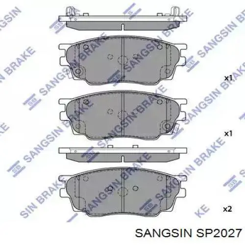 SP2027 Sangsin Sapatas do freio dianteiras de disco