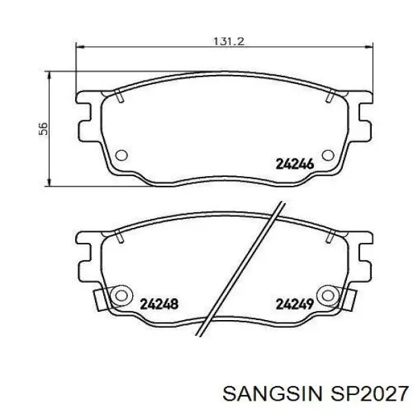 Sapatas do freio dianteiras de disco Sangsin SP2027 preço, a partir de 35,57 USD
