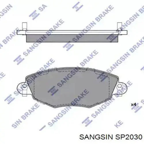 SP2030 Sangsin Sapatas do freio dianteiras de disco