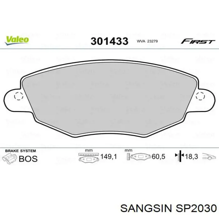 Compre SP2030 Sangsin Sapatas do freio dianteiras de disco