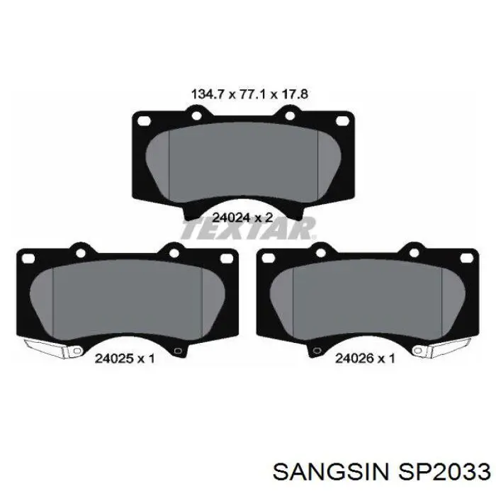 Compre SP2033 Sangsin Sapatas do freio dianteiras de disco