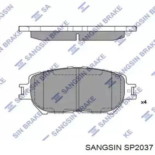 SP2037 Sangsin Sapatas do freio dianteiras de disco