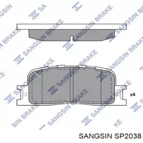 Sapatas do freio traseiras de disco Sangsin SP2038 preço, a partir de 29,83 USD