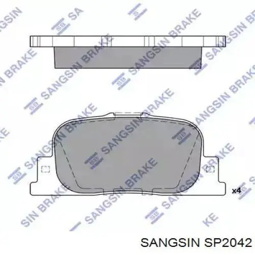 SP2042 Sangsin Sapatas do freio traseiras de disco