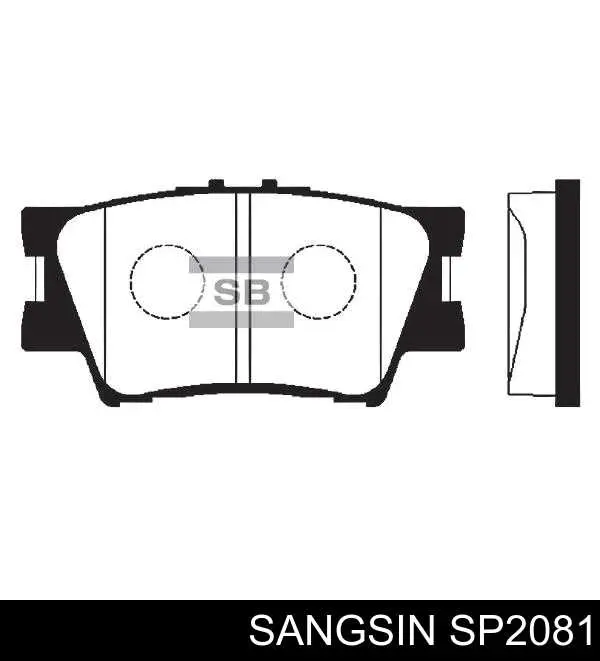 Sapatas do freio traseiras de disco Sangsin SP2081 preço, a partir de 20,42 USD