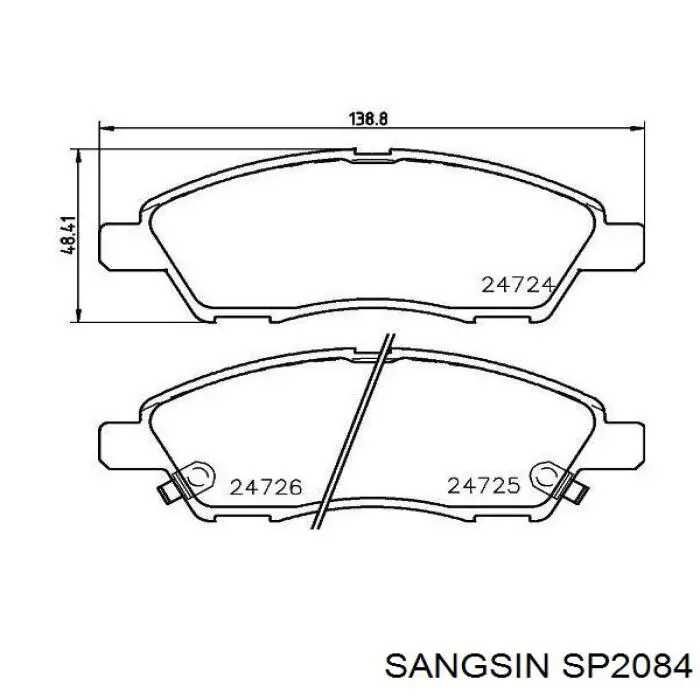 Sapatas do freio dianteiras de disco Sangsin SP2084 preço, a partir de 30,01 USD