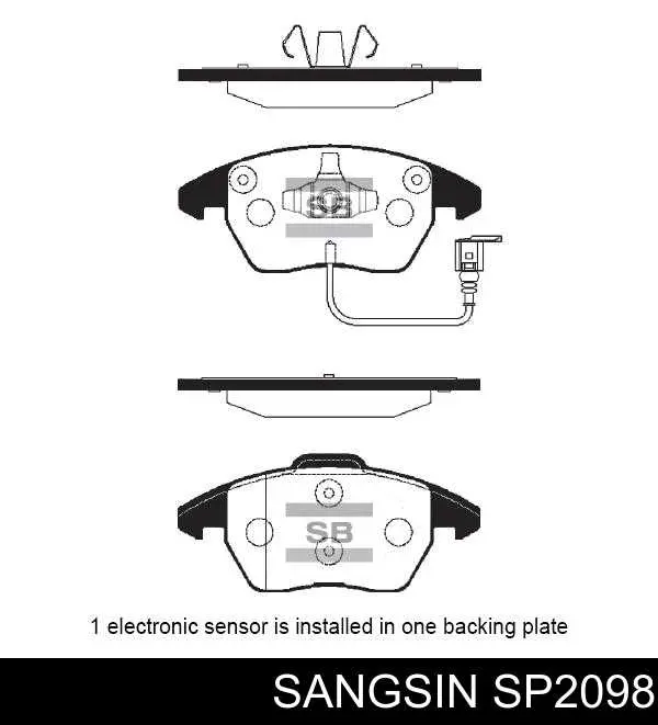 Sapatas do freio dianteiras de disco Sangsin SP2098 preço, a partir de 30,68 USD