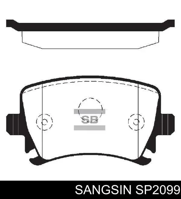 Sapatas do freio traseiras de disco Sangsin SP2099 preço, a partir de 29,99 USD