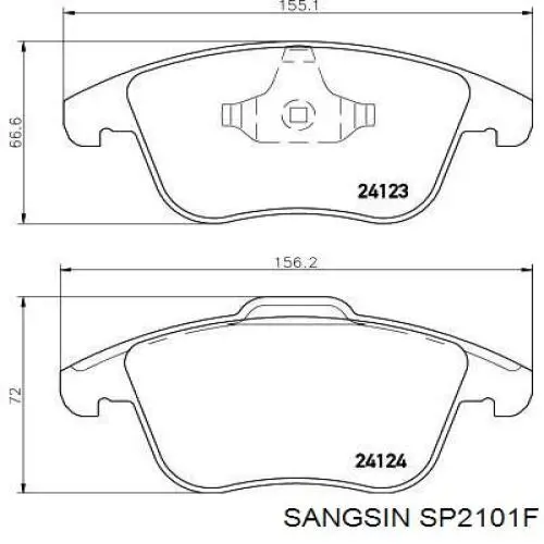 Compre SP2101F Sangsin Sapatas do freio dianteiras de disco