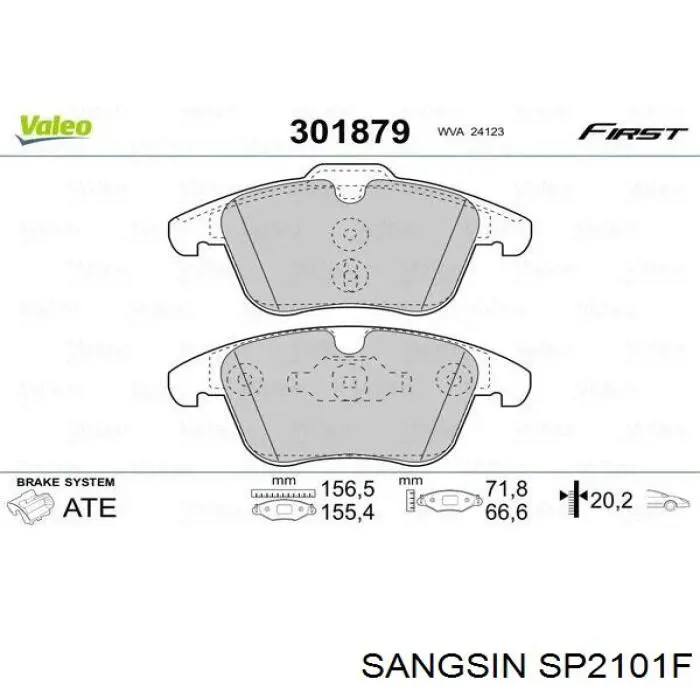 Sapatas do freio dianteiras de disco Sangsin SP2101F preço, a partir de 34,66 USD