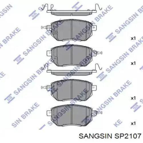 Compre SP2107 Sangsin Sapatas do freio dianteiras de disco