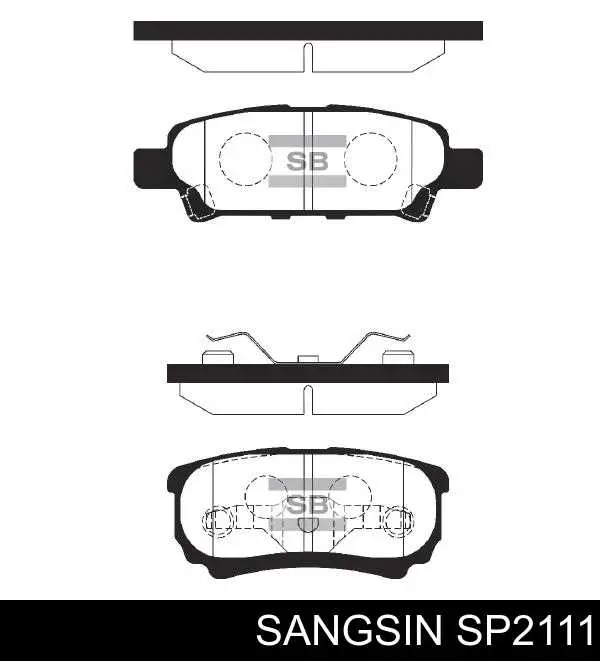 SP2111 Sangsin Sapatas do freio traseiras de disco