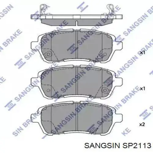 SP2113 Sangsin Sapatas do freio dianteiras de disco