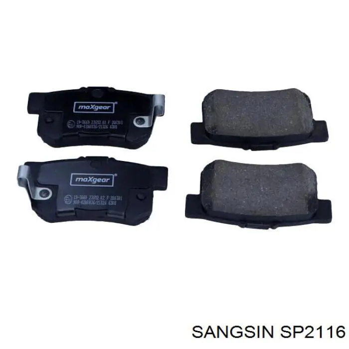 Compre SP2116 Sangsin Sapatas do freio traseiras de disco