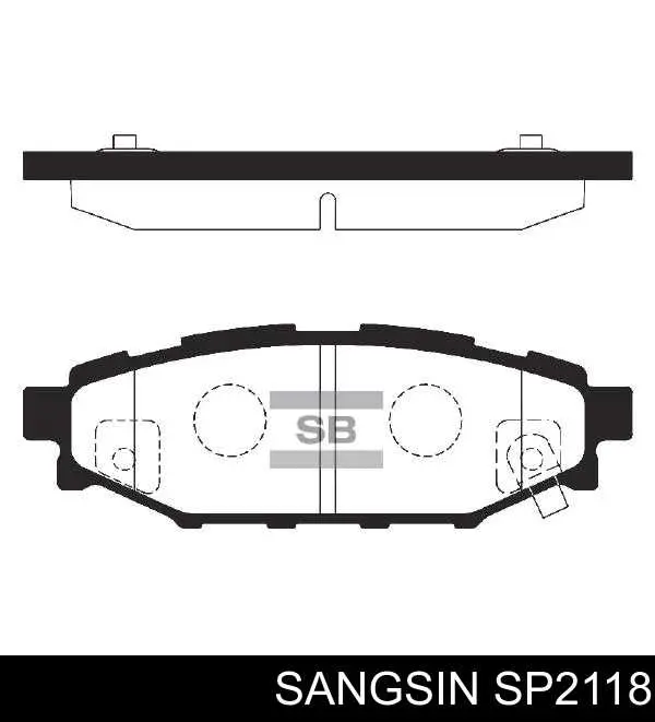SP2118 Sangsin Sapatas do freio traseiras de disco