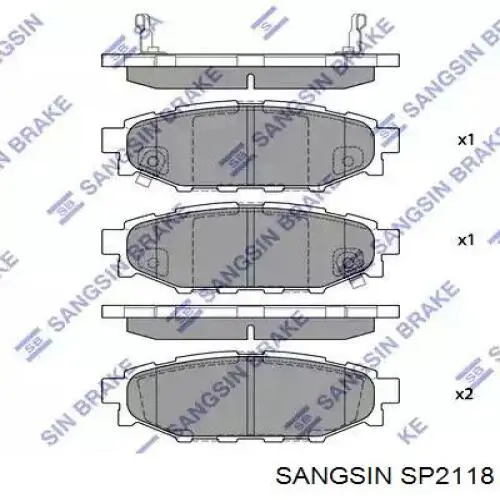 Compre SP2118 Sangsin Sapatas do freio traseiras de disco