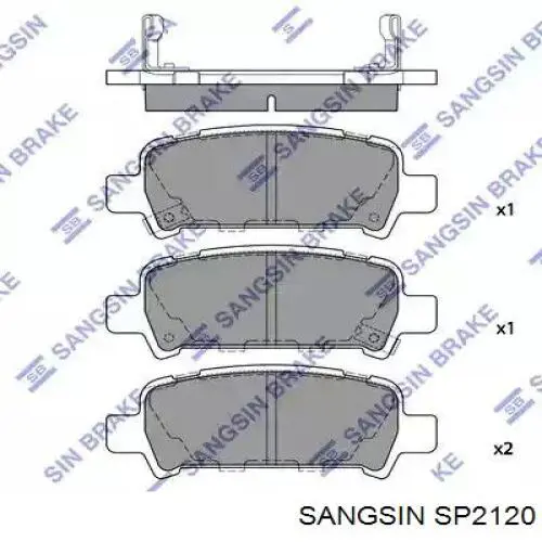 SP2120 Sangsin Sapatas do freio traseiras de disco