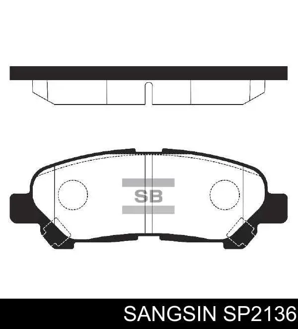 Sapatas do freio traseiras de disco Sangsin SP2136 preço, a partir de 32,26 USD