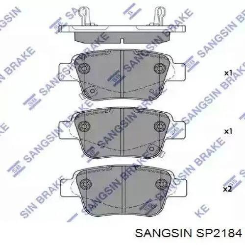 SP2184 Sangsin Sapatas do freio traseiras de disco