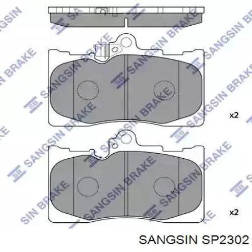 SP2302 Sangsin Sapatas do freio dianteiras de disco