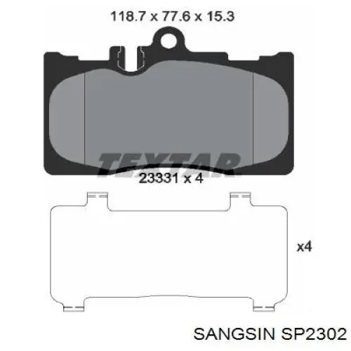 Sapatas do freio dianteiras de disco Sangsin SP2302 preço, a partir de 40,36 USD