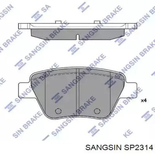 SP2314 Sangsin Sapatas do freio traseiras de disco
