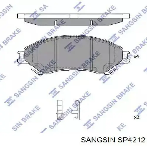 Compre SP4212 Sangsin Sapatas do freio dianteiras de disco