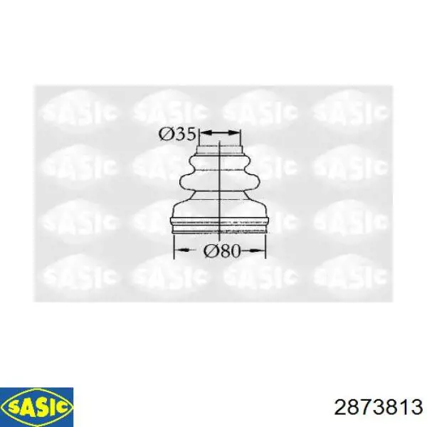 Compre 2873813 Sasic Bota de proteção interna de junta homocinética do semieixo dianteiro