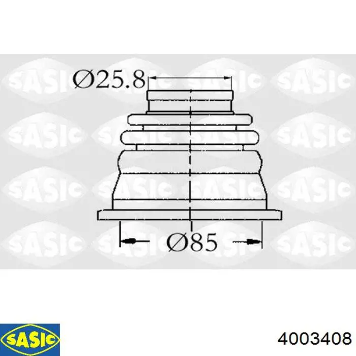 Compre 4003408 Sasic Bota de proteção interna esquerda de junta homocinética do semieixo dianteiro