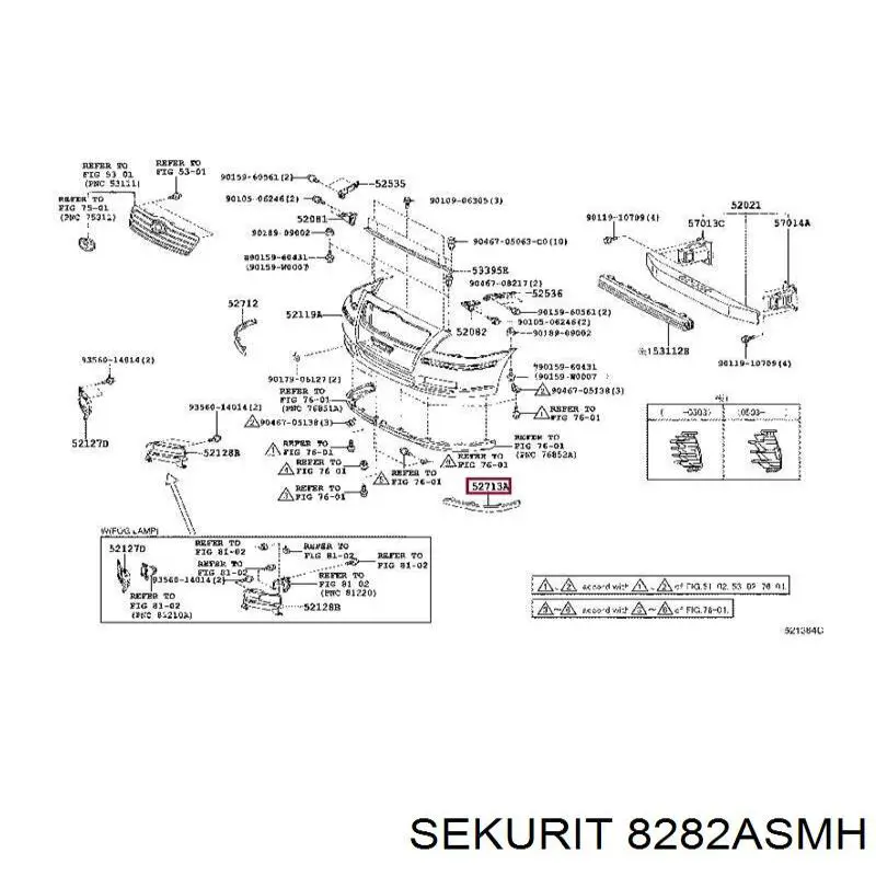 7553320380 Toyota Moldura de pára-brisas