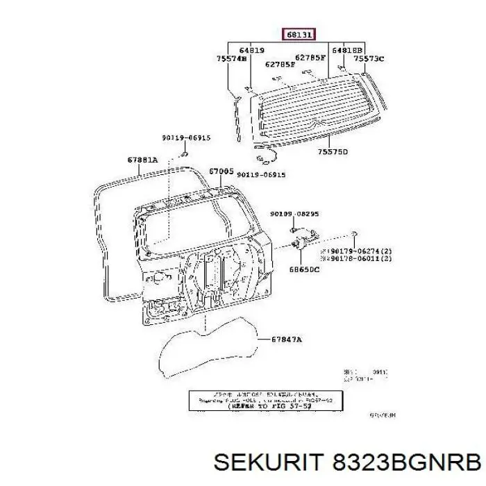 Vidro de porta-malas de 3ª/5ª porta traseira (de tampa de alcapão) Toyota 6810542060 preço, a partir de 255,03 USD