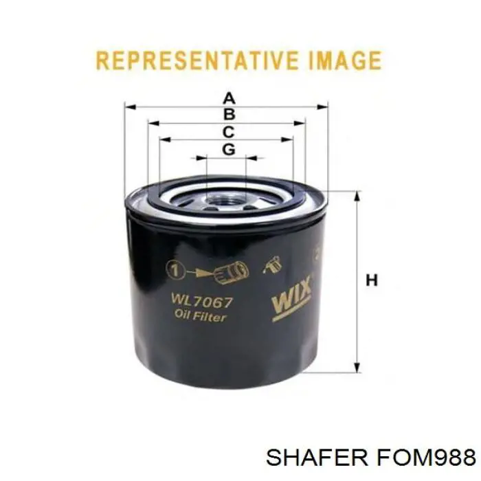 FOM988 Shafer Filtro de óleo