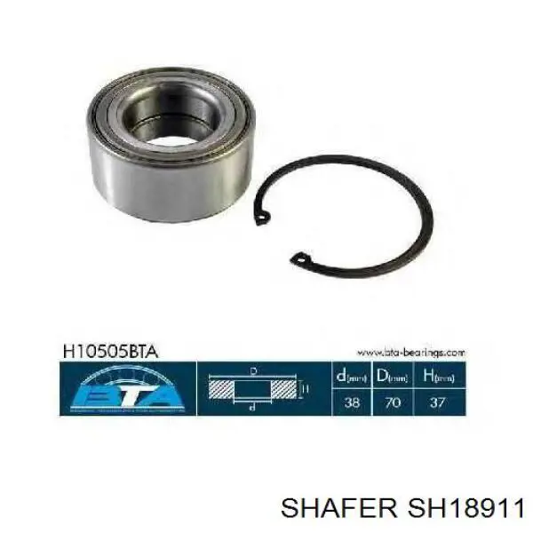 SH18911 Shafer Rolamento de cubo dianteiro