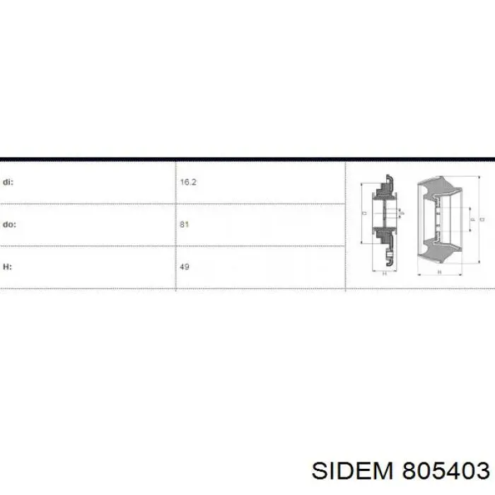 Suporte de amortecedor dianteiro Sidem 805403 preço, a partir de 21,07 USD