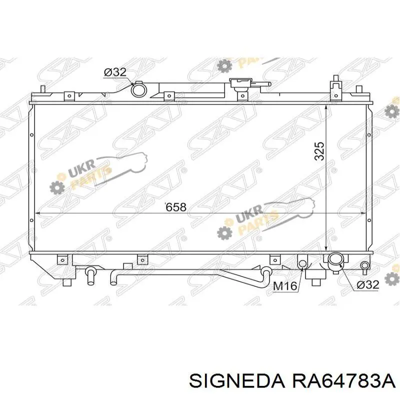 Radiador de esfriamento de motor 1640003180 Toyota