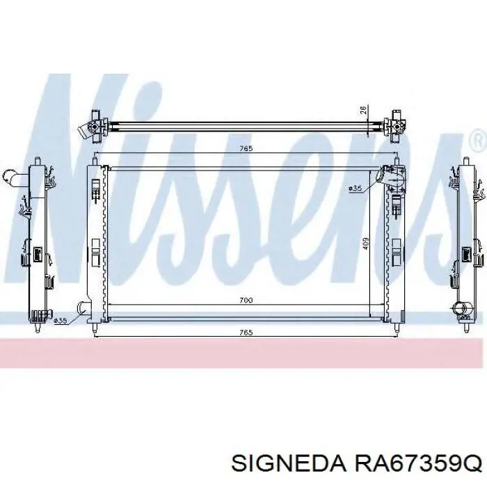 Radiador de esfriamento de motor TP1567359 Tempest