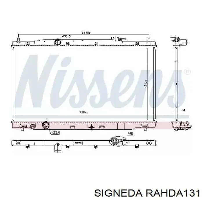 190105LAA51 Honda Radiador de esfriamento de motor