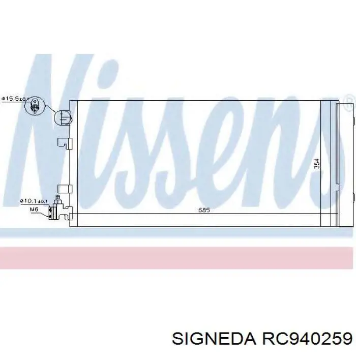 RC940259 Signeda Radiador de aparelho de ar condicionado