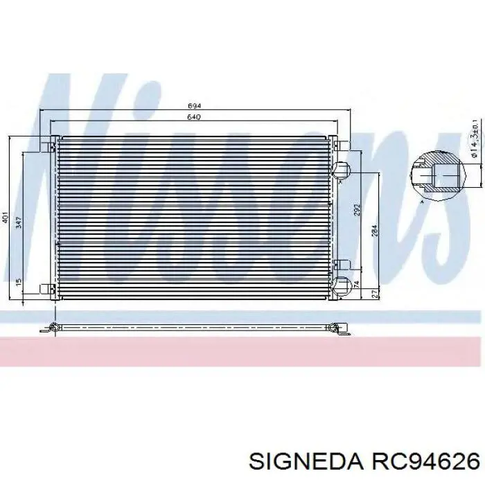 Radiador de aparelho de ar condicionado C12129 Sato Tech