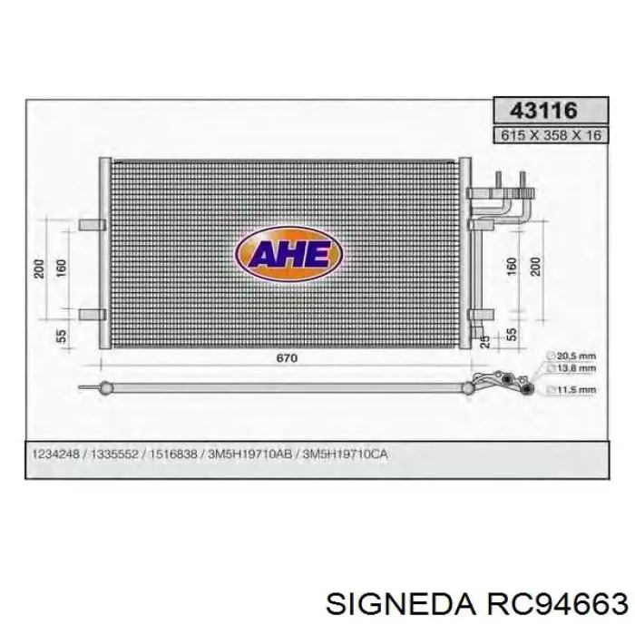Compre C12143 Sato Tech Radiador de aparelho de ar condicionado