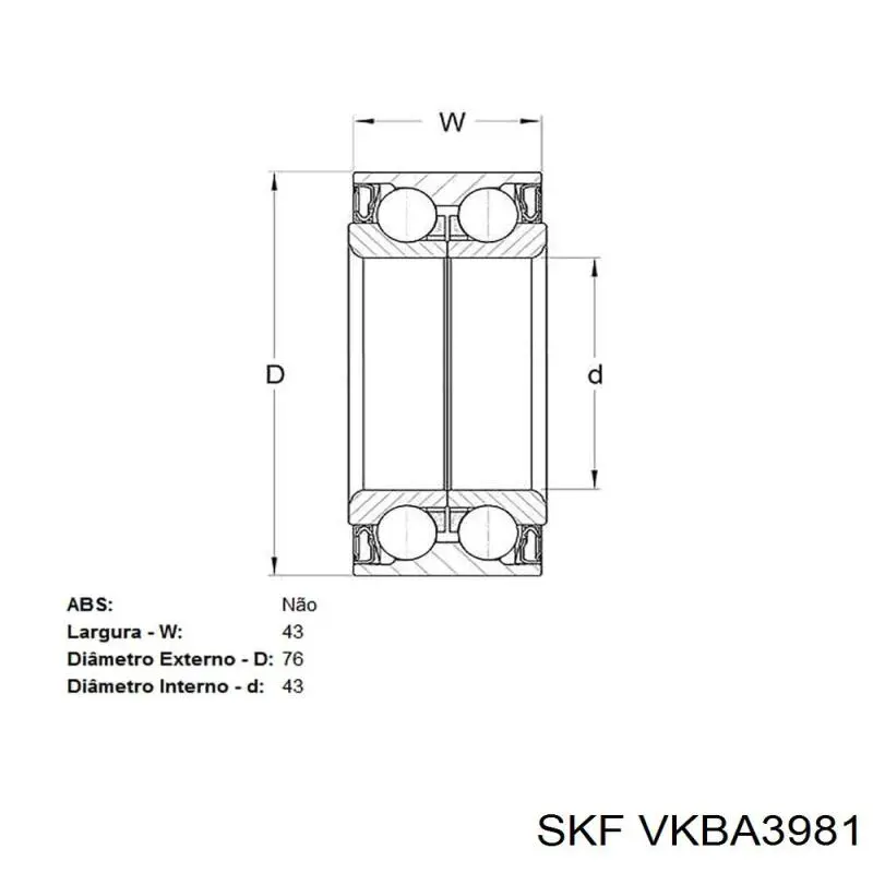 Compre VKBA3981 SKF Rolamento de cubo dianteiro