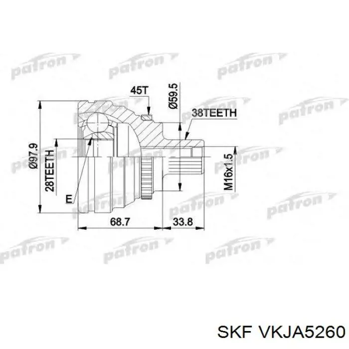 Junta homocinética externa dianteira SKF VKJA5260 preço, a partir de 97,05 USD