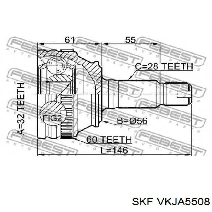 Junta homocinética externa dianteira/traseira SKF VKJA5508 preço, a partir de 55,46 USD