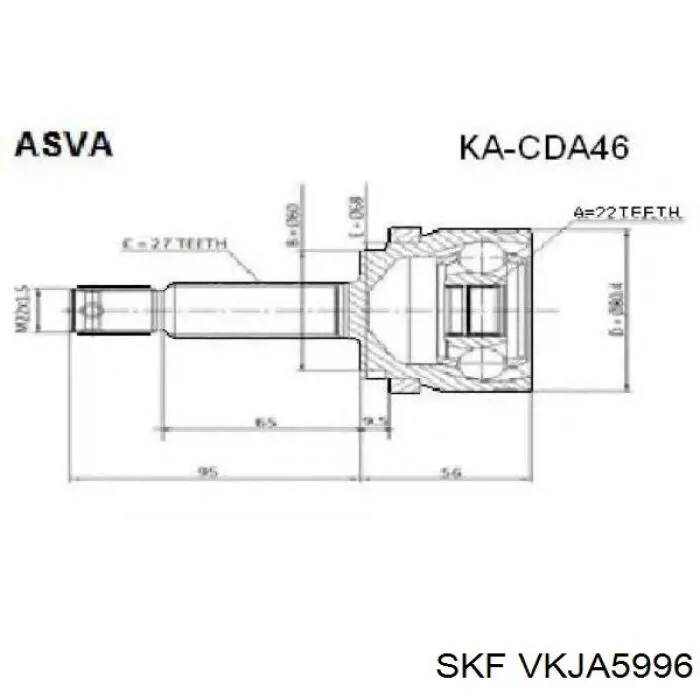 Junta homocinética externa dianteira SKF VKJA5996 preço, a partir de 39,89 USD