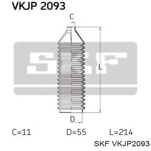 VKJP2093 SKF Bota de proteção do mecanismo de direção (de cremalheira)