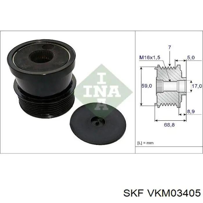 Polia do gerador SKF VKM03405 preço, a partir de 49,80 USD